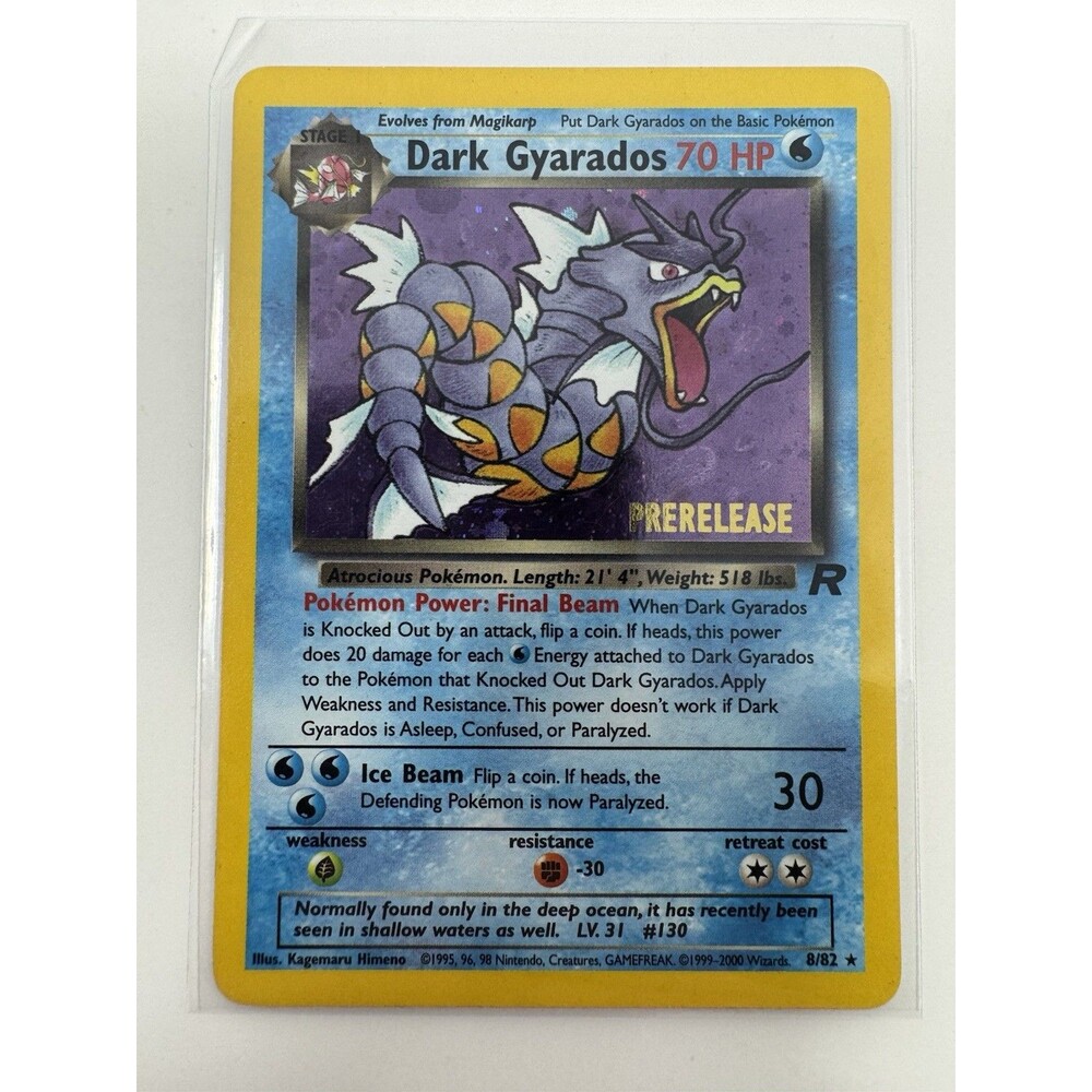 Pokemon TCG Dark Gyarados Prerelease Holo Promo 08/82 Wotc English 2000 70HP